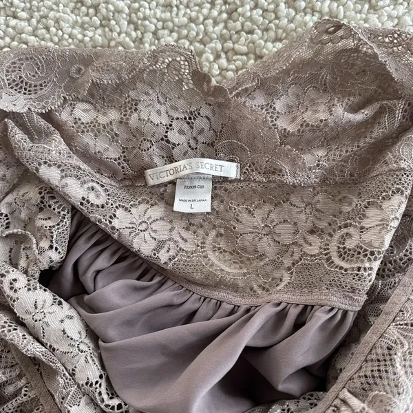 Vintage Victoria's Secret Babydoll Lingerie Dress Satin Lace Size Large VS VTG - Image 3