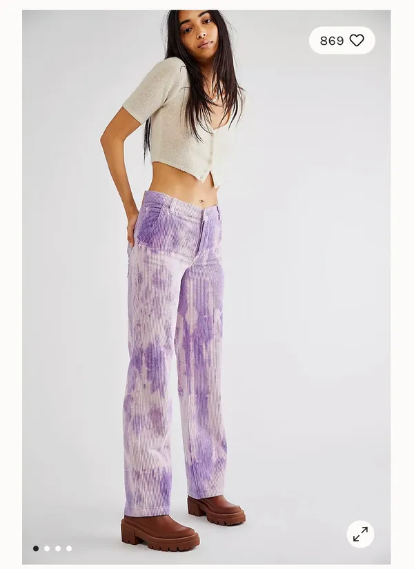 Free People Reese Pitched Straight Cord Jeans in Moonlit Orchid BNWTS - Image 2