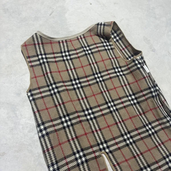 VTG BURBERRYS' 100% Wool Nova Check Plaid Liner Vest Gilet Unisex Insert - Image 6