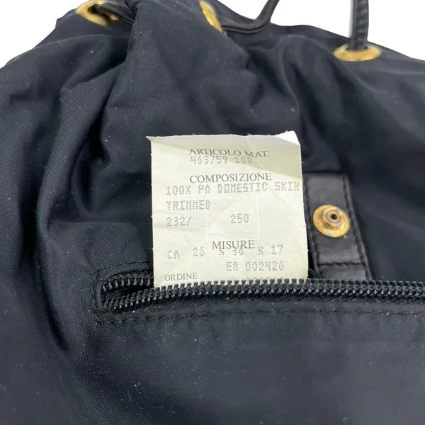MOSCHINO Mini Black Nylon Leather Trim Backpack Gold-tone Logo - Image 5