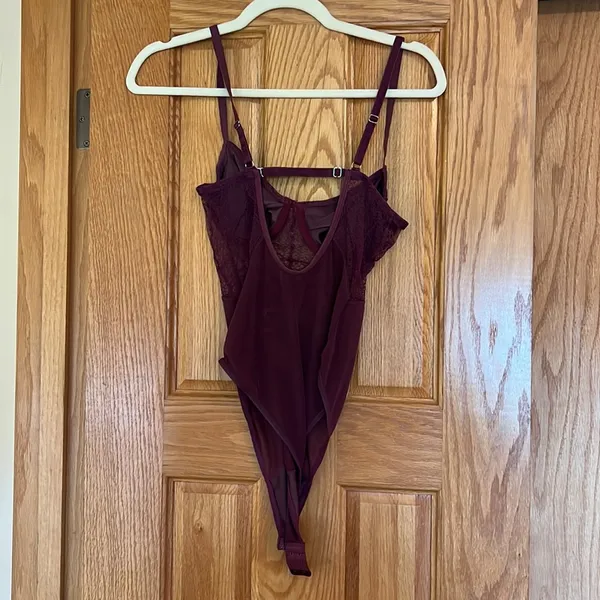 White Fox Boutique Plum Lace Sheer Bodysuit - Image 8