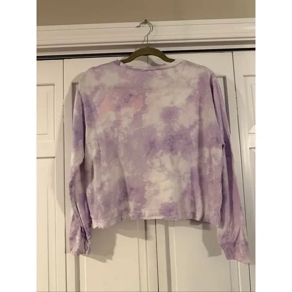J.crew purple tie dye crewneck long sleeve top M - Image 5