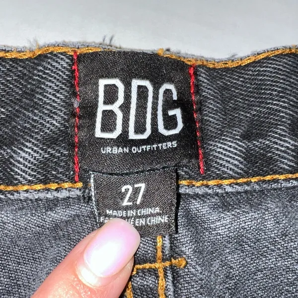 BDG Urban Outfitters Super High Waist Wide Leg Jeans w/ Orange Stitching size 27 - Image 8