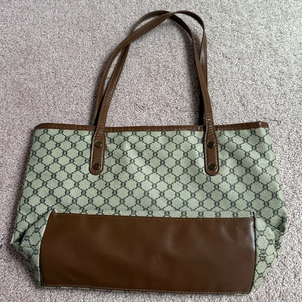 Brown Patterned Tote Bag - Image 5
