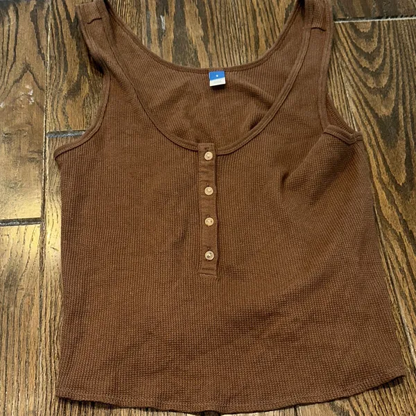 Old navy brown ribbed tank top size small - Image 2