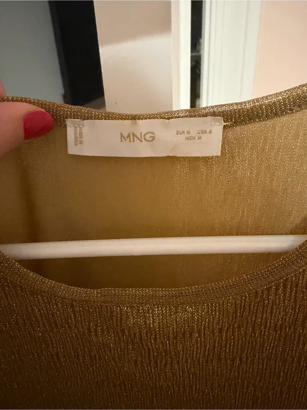 Mango Gold Shimmer Dress - Image 7