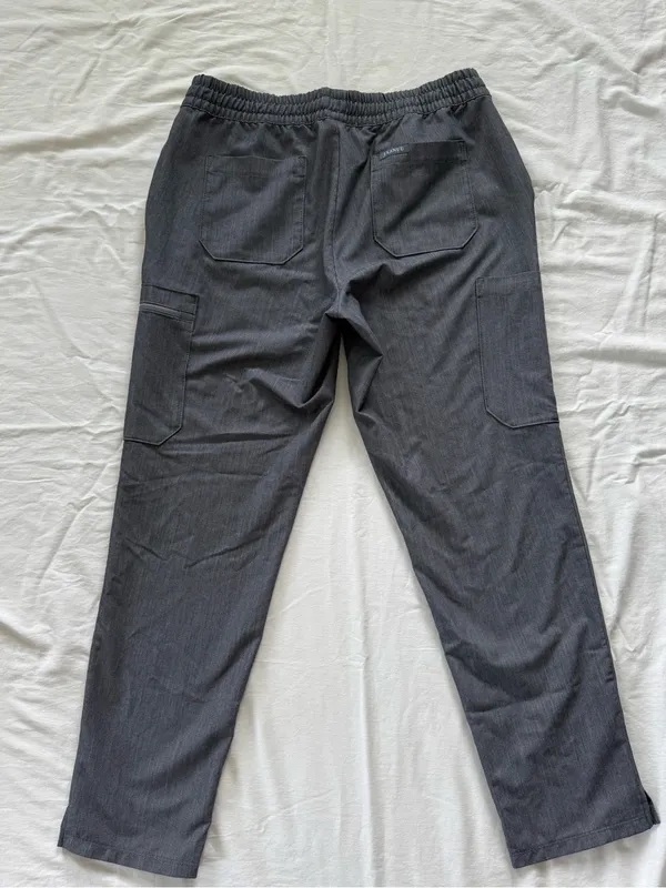 Jaanuu‎ Women's Gray Cargo Scrub Pants Size L Drawstring Waist - Image 2
