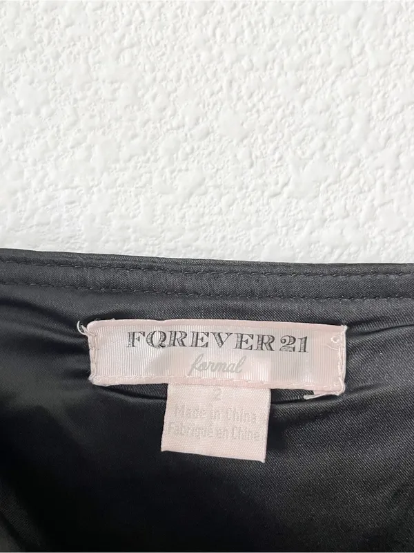 Forever 21 Y2K Black Satin Cutout Back Ruffle Homecoming Cocktail Mini Dress - Image 5