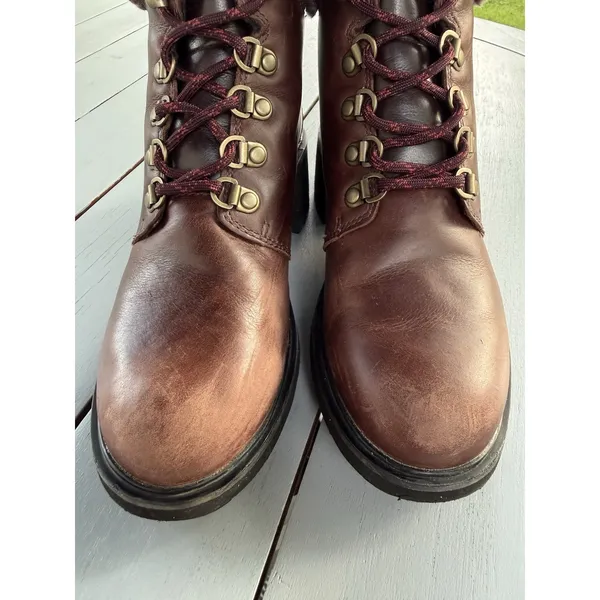 Timberland Women Size 5.5 Kinsley Waterproof Brown Leather Faux Fur Ankle Boot - Image 10