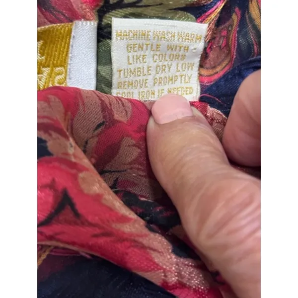 Victoria's Secret Womens‎ Vintage Gold Label Night Shirt Navy Pink Floral M/L - Image 6