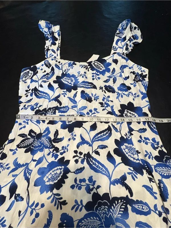 Loft NWT Blue and White Floral Maxi Dress - Women size 14 - Image 10