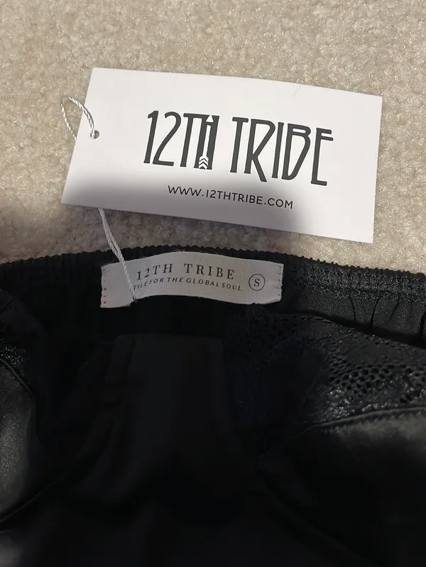 12th Tribe black mini dress satin - Image 3