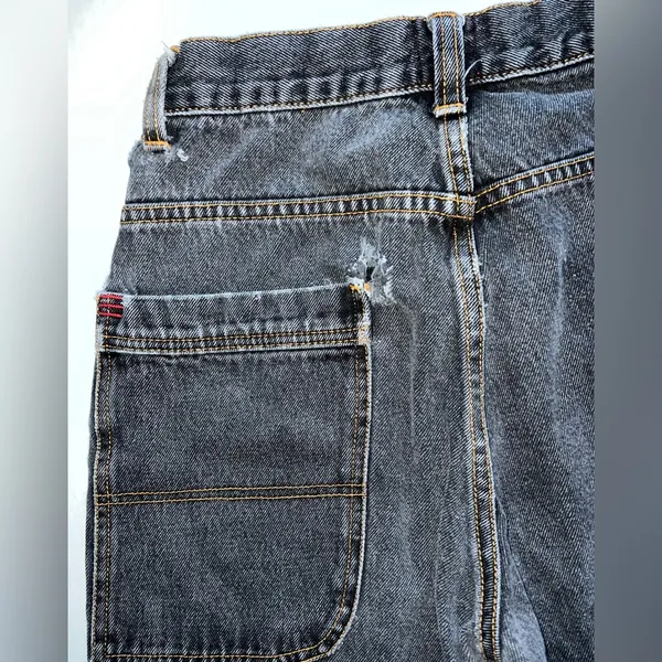 BDG Urban Outfitters Super High Waist Wide Leg Jeans w/ Orange Stitching size 27 - Image 3