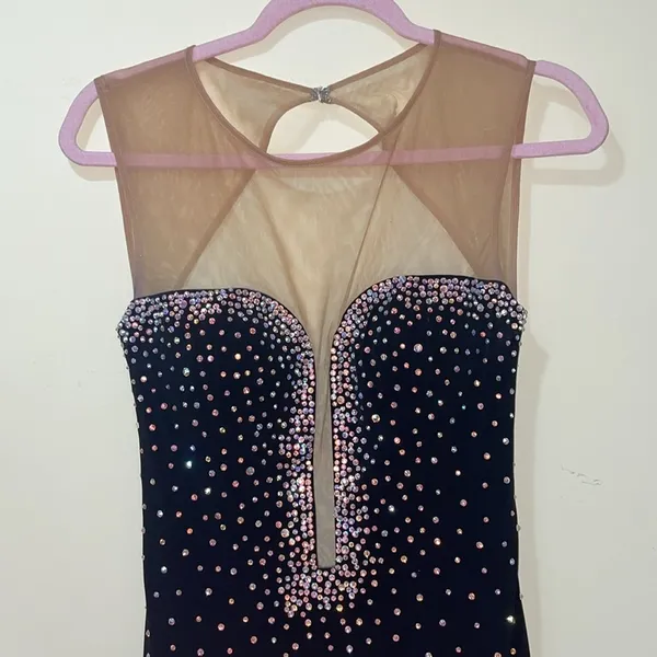 Womens Jovani Cocktail Dress Black Open Back - Image 2