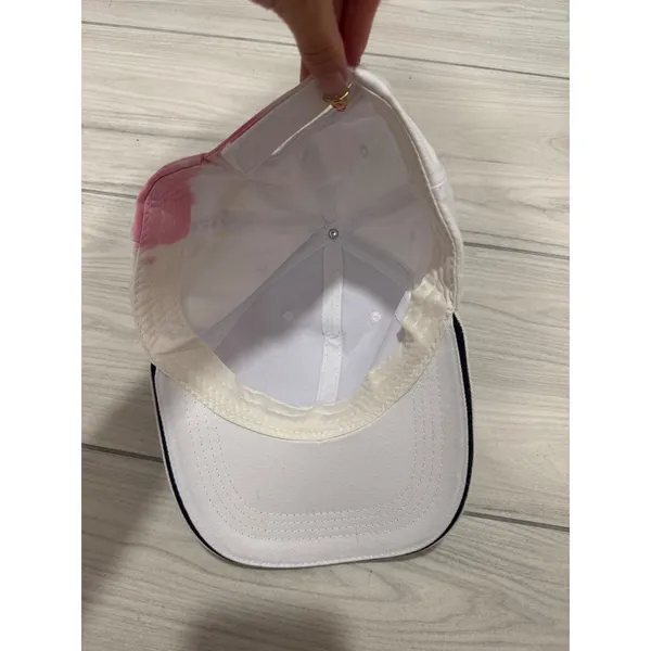Fabbie Baddie White Baseball Cap Teal Graphic Adjustable Hat Stain - Image 2