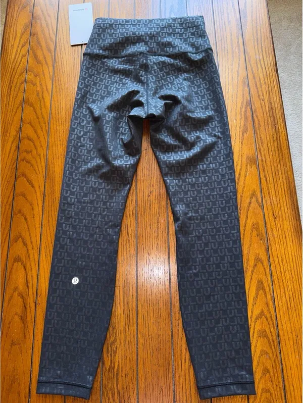 Lululemon Wunder Train No Line High Rise 25” Lulu Stack Emboss Black Size 6 NWT - Image 3