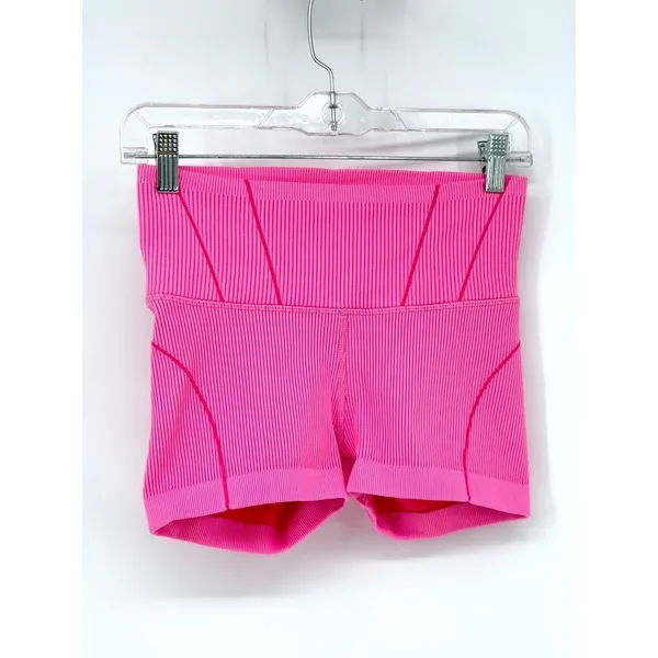 OFFLINE By Aerie Seamless Corset 2" Bike Shorts Women XS Hot Pink Barbiecore Gym - Image 7