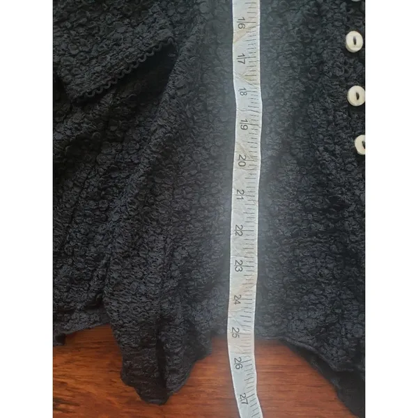 Free People Black Janey Lace Sheer Top Size S Boho Chic Dainty Fairy Festival - Image 5