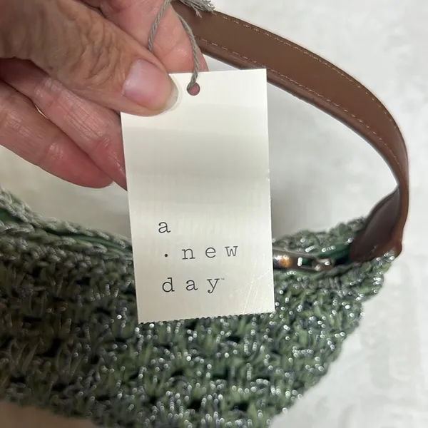 A New Day Green and Brown Mini Bag with Textured Design - Image 2