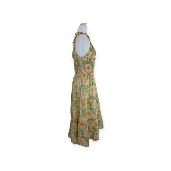 Free People NWT Green 100% Cotton Midi Dress Size XL Made In India - Image 5