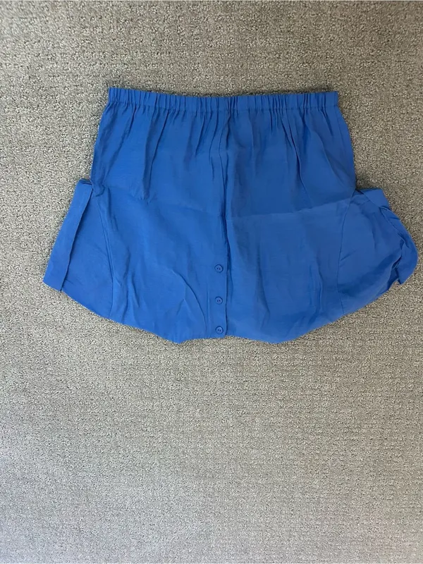 Zara Blue Short Sleeve Bubble Top - Image 3