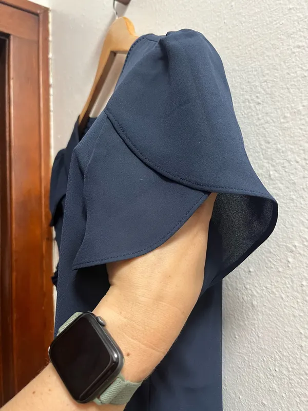 Blue blouse button back Size M - Image 2