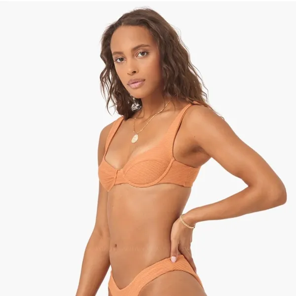 L*SPACE Swim Orange Nikita Top - Medium - Image 3