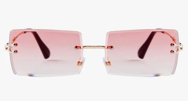 Amazon ADE WU Rimless Rectangle Pink Sunglasses - Image 6