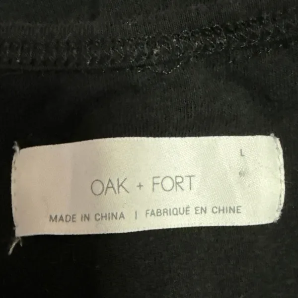 Oak + Fort Women's Black Sleeveless Halter Wide Leg Pockets Romper Jumpsuit Sz L - Image 5