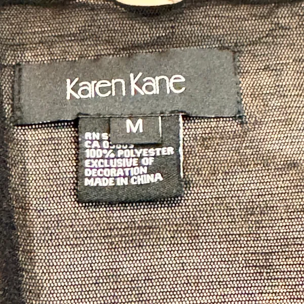 NWT Karen Kane‎ Purple Haze Black Mesh Long Sleeve Embroidered Top Medium M - Image 3