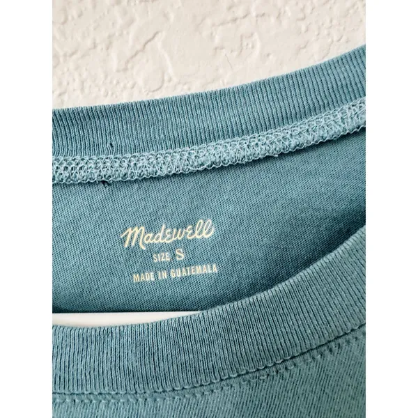 Madewell Teal Blue Essential Crewneck T-Shirt Size Small - Image 3