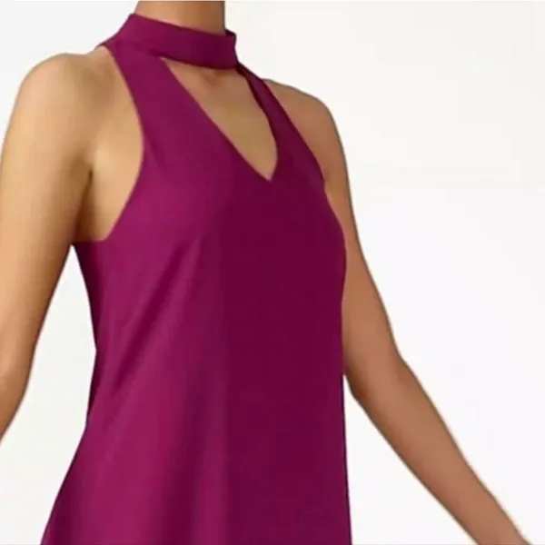 LULUS GROOVE THING SWING DRESS MOCK NECK‎ IN MAGENTA Small - Image 3