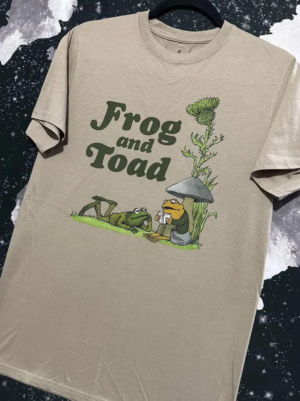 Frog and Toad Relaxing With A Book Graphic Shirt - Image 2