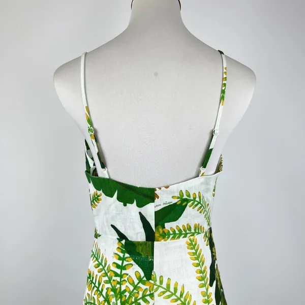 NWOT Farm Rio Linen Tropical Forest Off-White Mini Dress Size XS - Image 9
