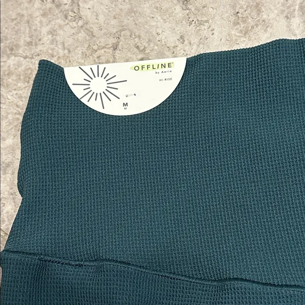 OFFLINE by Aerie Real Me Waffle High Waisted Crossover Legging Green NEW Medium - Image 10