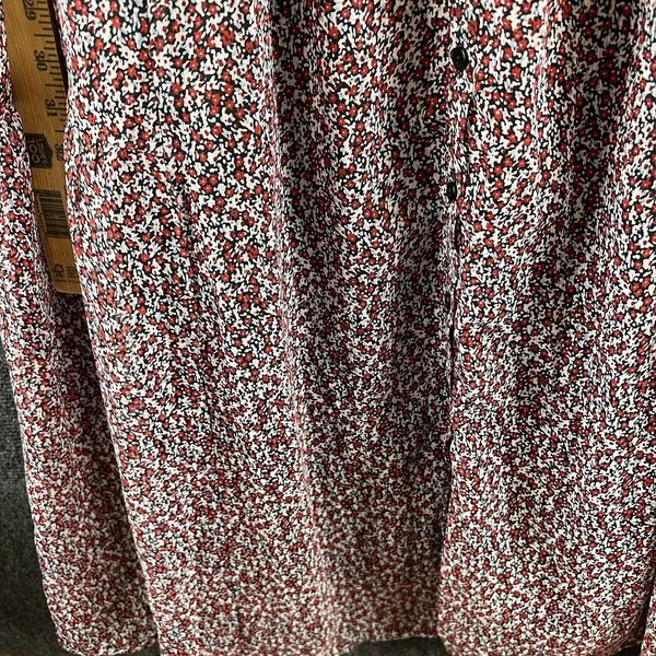 NWT Mango Amelie Floral Maxi Dress Size 4 Red Black Chiffon Ruffle Long Sleeve - Image 10