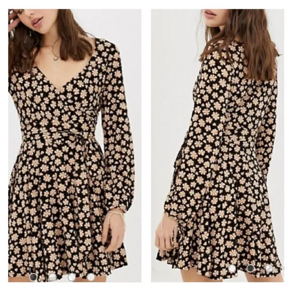 Free People Pradera faux wrap Daisy print mini dress XS‎ - Image 2