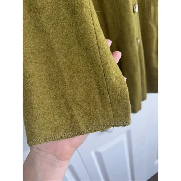 Bella Blue Longline Button Cardigan Womens Size S/M Olive Wool Blend Lagenlook - Image 2
