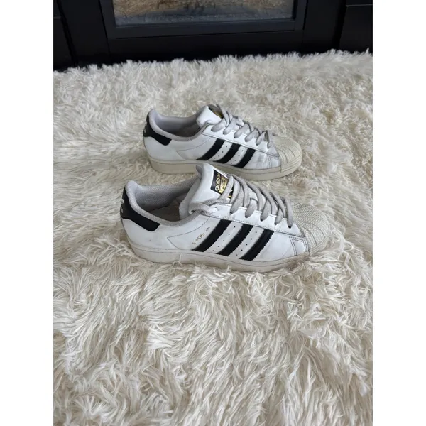 Adidas Superstar White Black Stripe Sneakers Casual Comfort Athleisure Shoes‎ - Image 4
