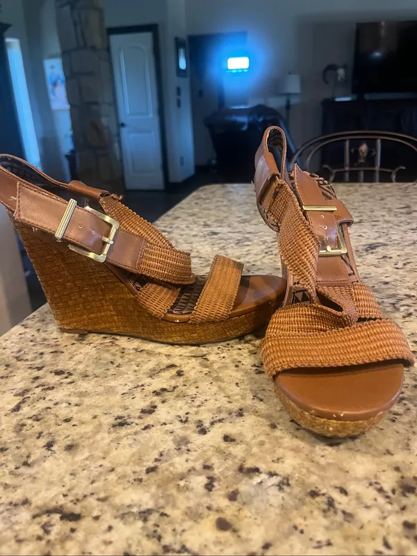 Jessica Simpson Tan Woven Strap Slingback Sandals - Image 2