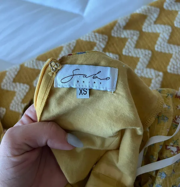 Sabo Skirt Yellow Floral Mini Dress - Image 7
