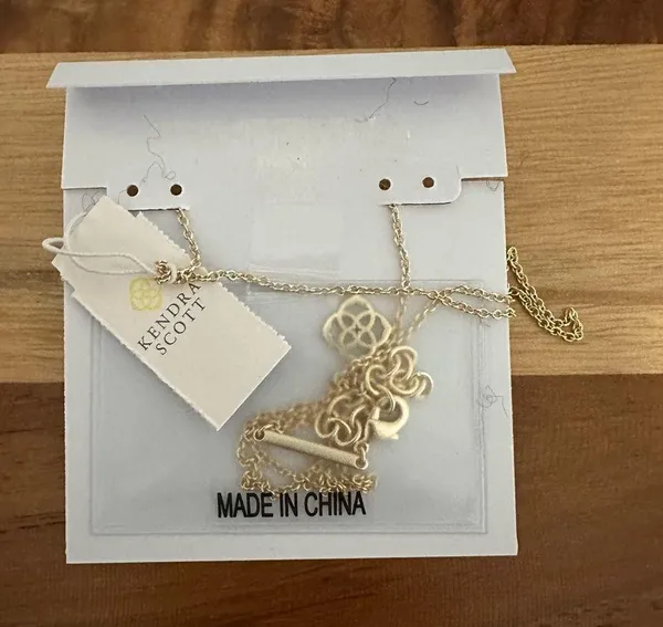 NWT Kendra Scott Jamie Gold Tone Crystal Necklace - Image 4