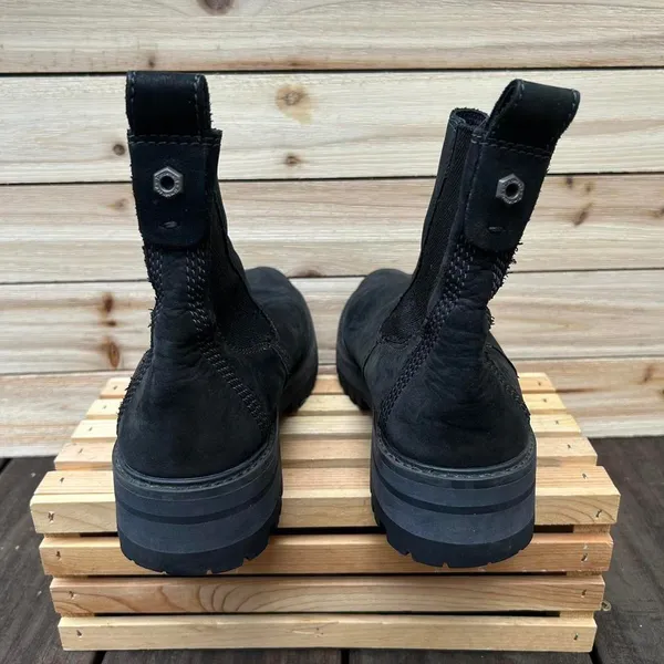 Black Suede Leather Timberland Chelsea Ankle Boots - Image 5