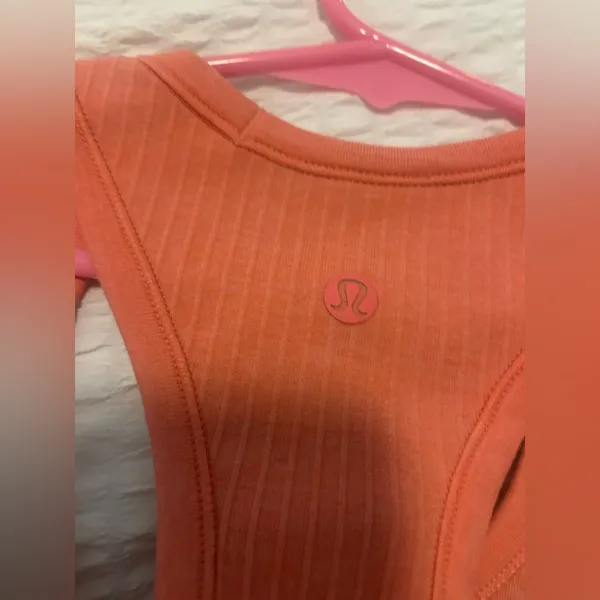 Lululemon Orange Ebb to Street Cropped Racerback Tank - Image 3