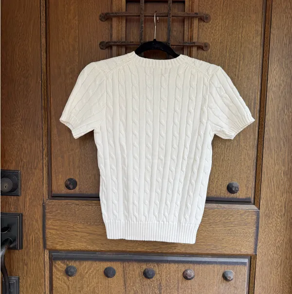 Ralph Lauren off white cable knit sweater Size XS - Image 3
