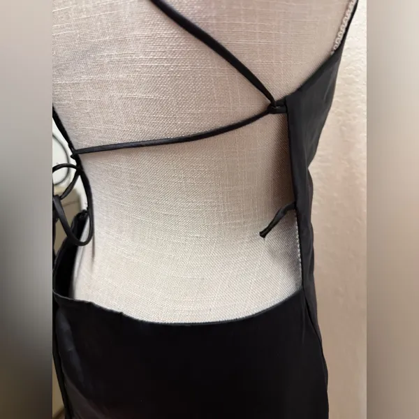 *flawed* PRINCESS POLLY Black Satin Dress - Image 11