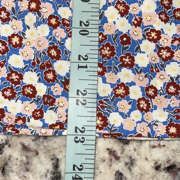 English Factory Womens Floral Ruffle Cap Sleeve Blouse Top Blue‎ Brown Sz Medium - Image 6