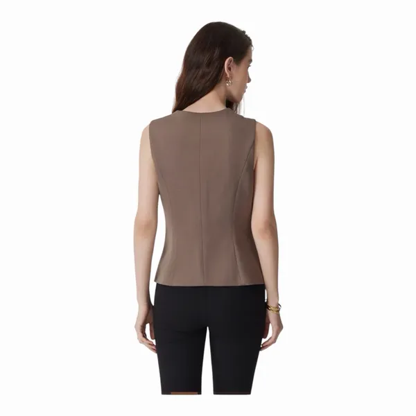 OGL Coffee Brown Longline Button Front Tailored Vest NWT Medium Menswear - Image 14
