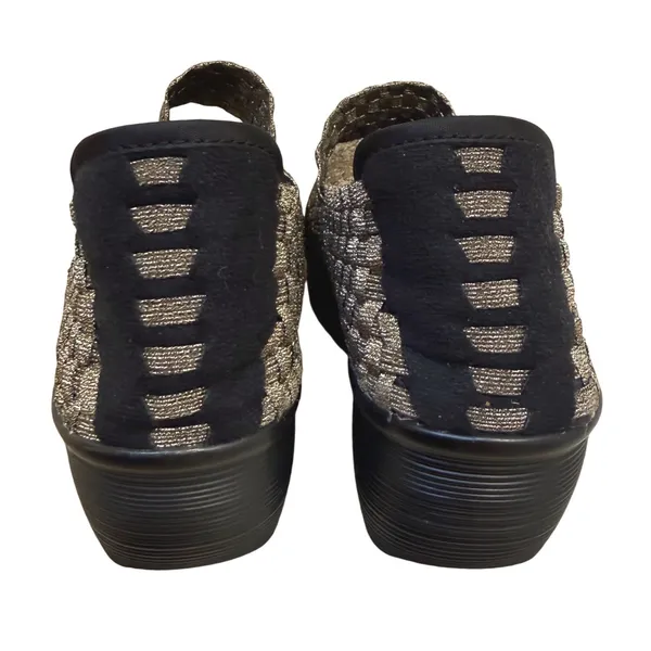 St. John's Bay Bronze Metallic Woven Elastic Mary Jane Wedge Shoes Size 10‎ - Image 3
