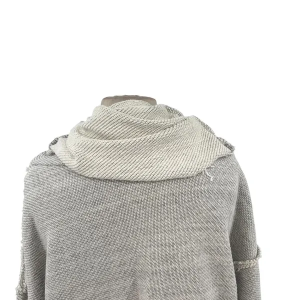 Free People Beach Gray Cowl Neck Split Back Oversized Sweatshirt Size Medium‎ - Image 9